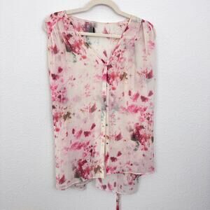 IRO Womens Gloria Sleeveless Blouse Top Size M 100% Silk Lightweight Flowy Pink